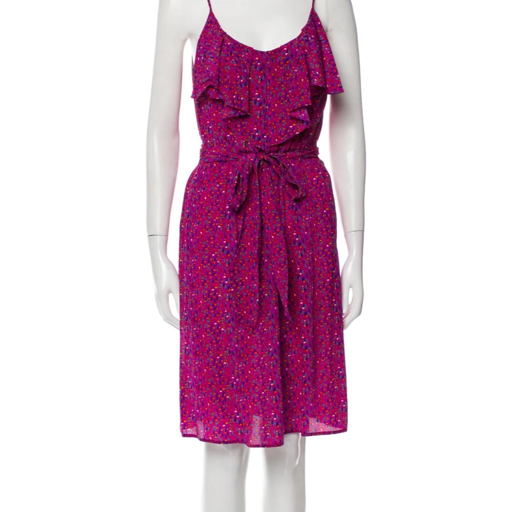 Rebecca Taylor floral ruffled silk dress